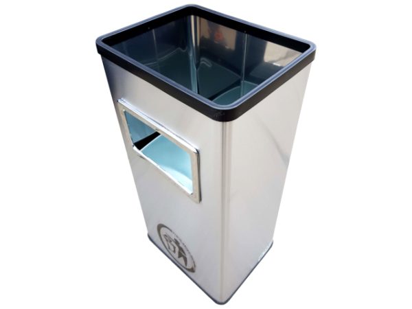 Abfallbehälter AB11 aus Stahl, für draußen - Aschenbecher: Ja