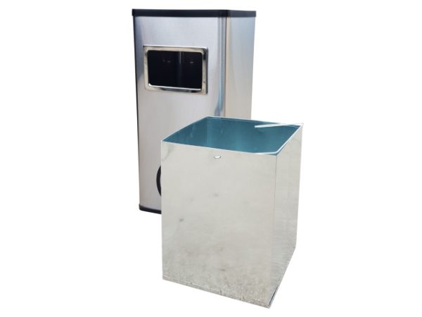 Abfallbehälter AB11 aus Stahl, für draußen - Stahlfarbe: RAL 1023
