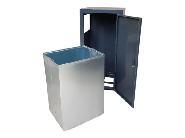 Abfallbehälter AB15 aus Stahl, für öffentliche Bereiche - Befestigungsart:  zum aufschrauben