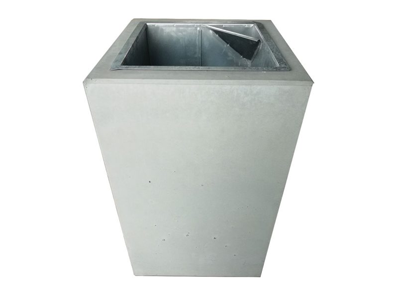 Abfallbehälter aus Architekturbeton modell CON1 - breite-x-tiefe: 45x45cm
