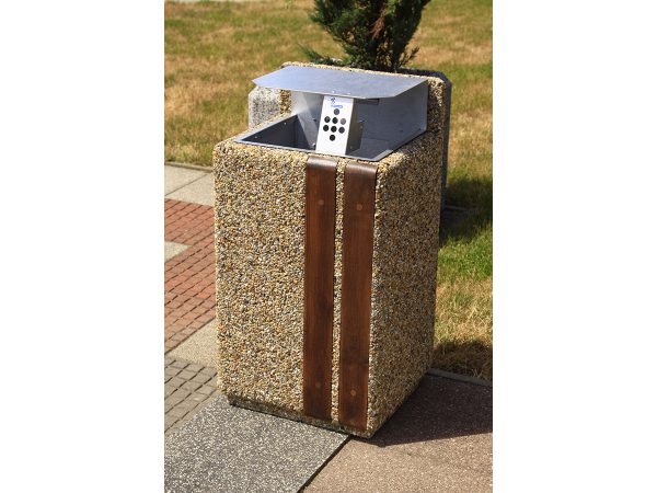 Abfallbehälter aus Beton mit deckel id. 1001 - Befestigungsart: freistehend