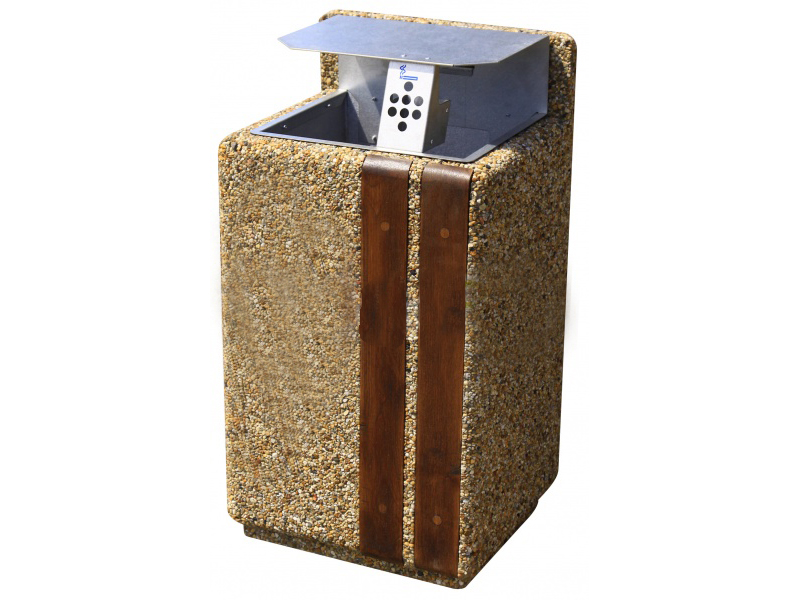 Abfallbehälter aus Beton mit deckel id. 1001 - Fassungsvermögen: 60l