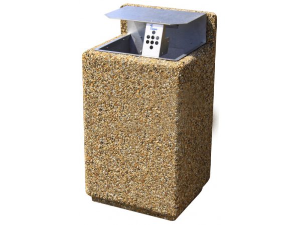 Abfallbehälter aus Beton mit deckel id. 1002 - Fassungsvermögen: 60l