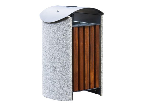 Abfallbehälter aus Beton mit deckel id. 1003 - Fassungsvermögen: 120l