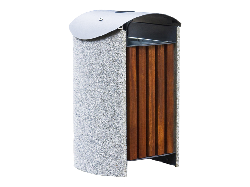 Abfallbehälter aus Beton mit deckel id. 1003 - Fassungsvermögen: 120l