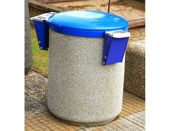 Abfallbehälter aus Beton mit deckel id. 1011 - durchmesser: 61cm