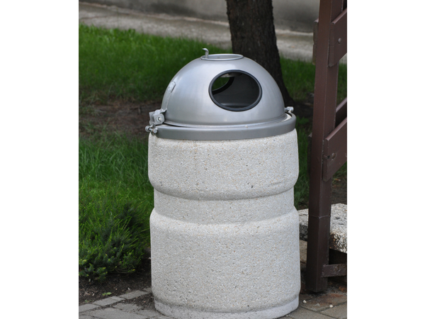 Abfallbehälter aus Beton mit deckel id. 136 - Befestigungsart: freistehend
