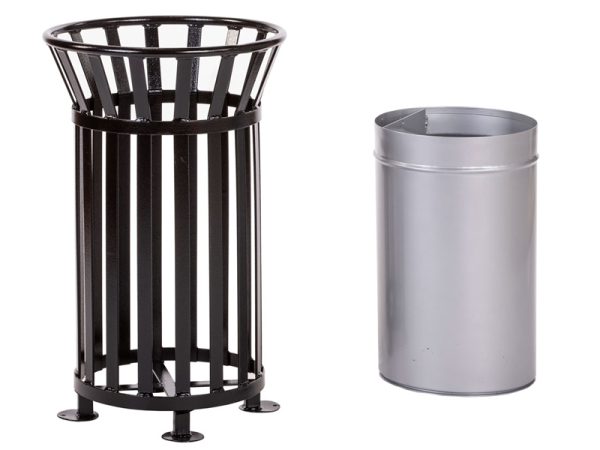 Abfallbehälter aus Stahl BOLOGNA - Befestigungsart:  zum aufschrauben