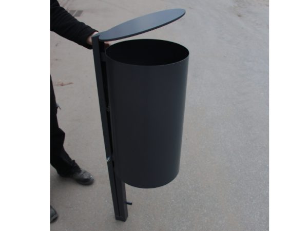 Abfallbehälter aus Stahl CORBY - Befestigungsart: zum einbetonieren