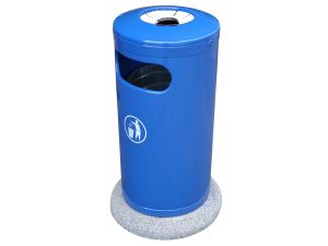 Abfallbehälter aus Stahl und Beton AB6 - Material: verzinkter Stahl mit Pulverbeschichtung in RAL
