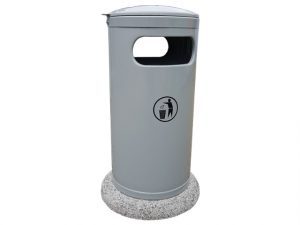 Abfallbehälter aus Stahl und Beton AB6 - Stahlfarbe:  RAL 3002