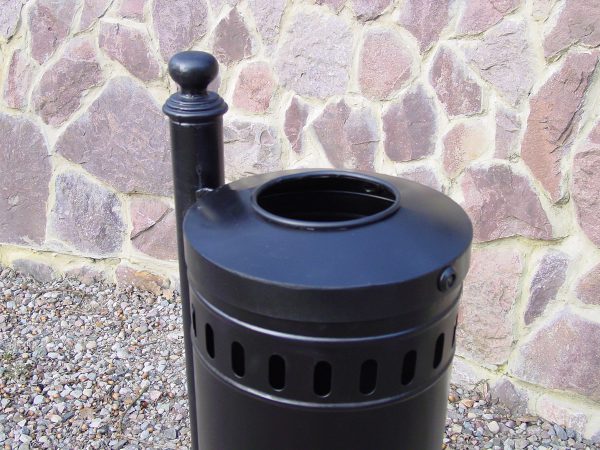 Abfallbehälter aus Stahl und Gusseisen modell U3 – 100l - Befestigungsart: zum einbetonieren