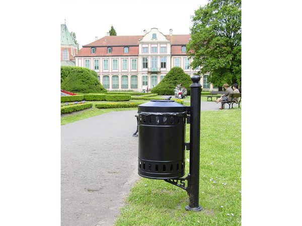 Abfallbehälter aus Stahl und Gusseisen modell U3 – 100l - Aschenbecher: Nein