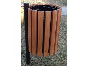 Abfallbehälter aus Stahl und Holz.12 - gesamthohe: 35l-60cm
50l-70cm