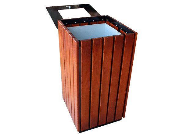 Abfallbehälter aus Stahl und Holz MAR19 - Befestigungsart: zum aufschrauben