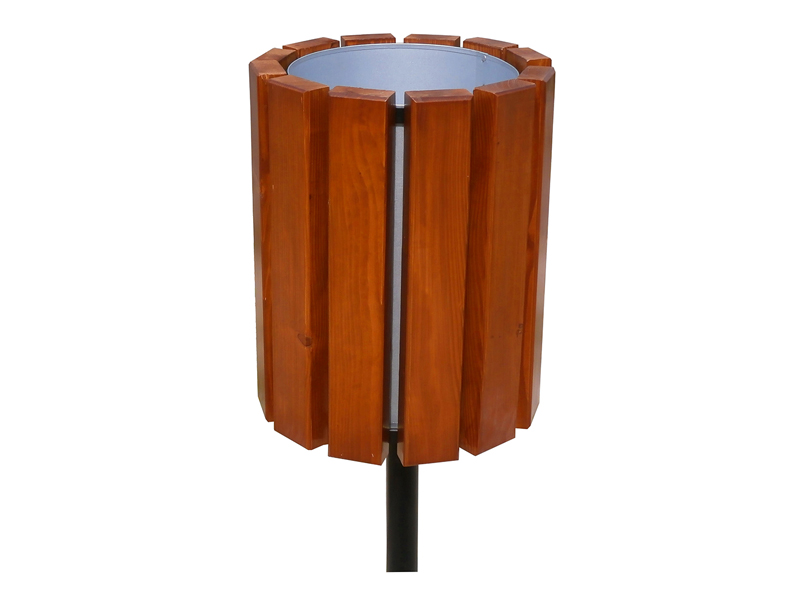Abfallbehälter aus Stahl und Holz MAR7 - Material: verzinkter Stahl mit Pulverbeschichtung in RAL