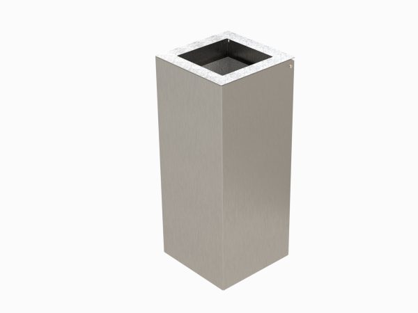 Abfallbehälter Außenbereich aus Edelstahl modell MAR21 - Befestigungsart: zum aufschrauben