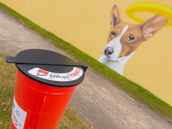 Abfallbehälter für Hundekot FELIX - Material: verzinkter Stahl mit Pulverbeschichtung in RAL
