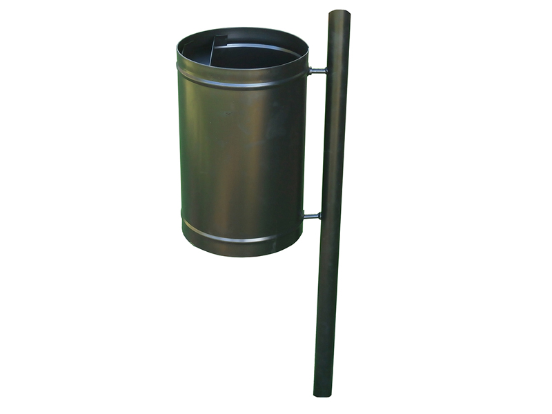 Abfallbehälter KNS S MAR1, aus Stahl, für draußen - Material: verzinkter Stahl mit Pulverbeschichtung in RAL