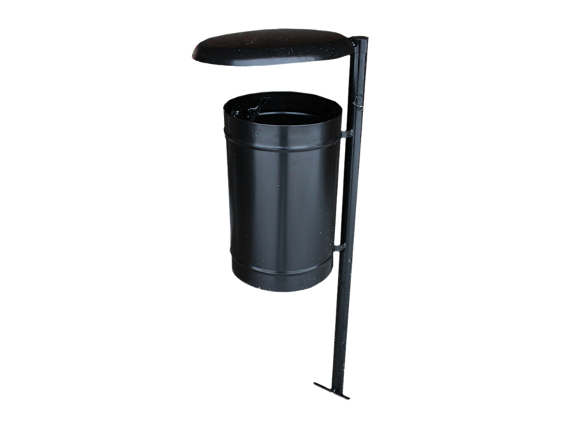 Abfallbehälter KNS S MAR2, aus Stahl, für draußen - Material: verzinkter Stahl mit Pulverbeschichtung in RAL