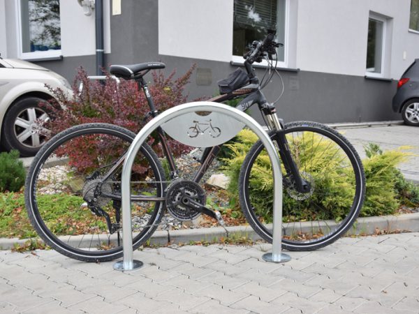 Anlehnbügel Fahrradständer U- kleiner Bogen A mit Schild - hohe-des-standers: 80cm
