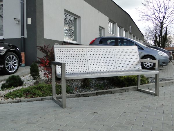 Bank aus Edelstahl 3 Sitzplätze INOX KR15 - Befestigungsart: zum aufschrauben