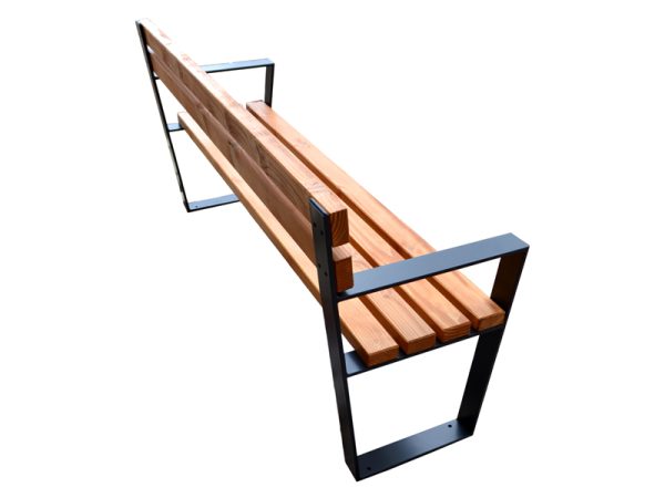 Bank aus Stahl und Holz 59 - Material: verzinkter Stahl mit Pulverbeschichtung in RAL