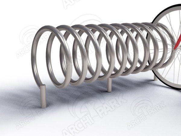 Fahrradständer/Spiralparker – Spirale Typ B-2, Rundrohr Ø 33,7mm, zweiseitig - Einstellplät