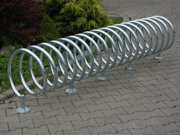 Fahrradständer/Spiralparker – Spirale Typ B-2, Rundrohr Ø 33,7mm, zweiseitig - rundrohr-spir
