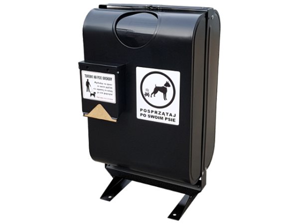 Hundekot-Abfallbehälter ARON - Stahlfarbe:  RAL 5002