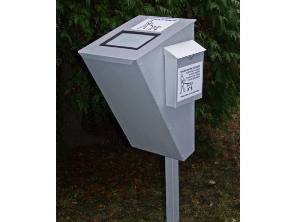 Hundekot-Abfallbehälter LUNA - Stahlfarbe:  RAL 3002