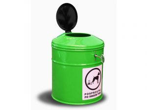 Hundekot-Abfallbehälter SABA - Stahlfarbe: RAL 1023