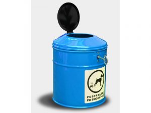 Hundekot-Abfallbehälter SABA - Stahlfarbe:  RAL 3002