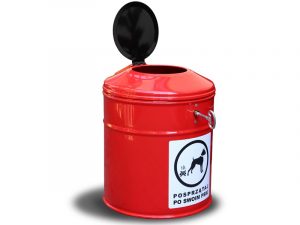 Hundekot-Abfallbehälter SABA - Stahlfarbe:  RAL 5002