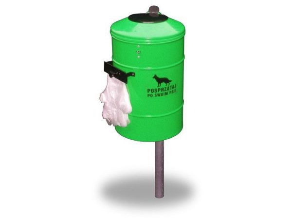 Hundekot-Abfallbehälter SABA MAX - Stahlfarbe:  RAL 3002