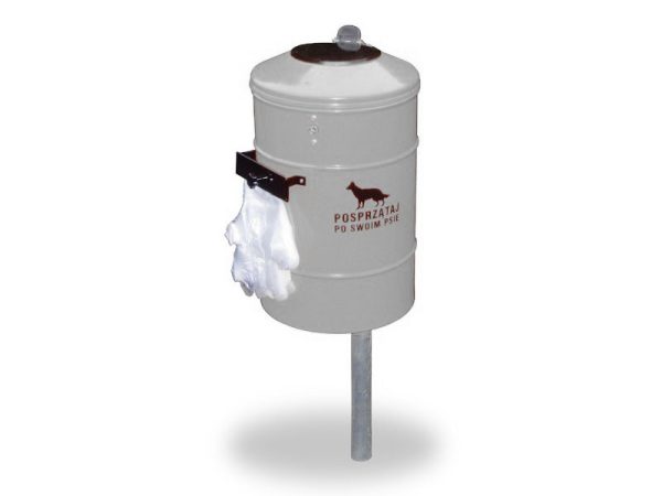 Hundekot-Abfallbehälter SABA MAX - Stahlfarbe:  RAL 5002