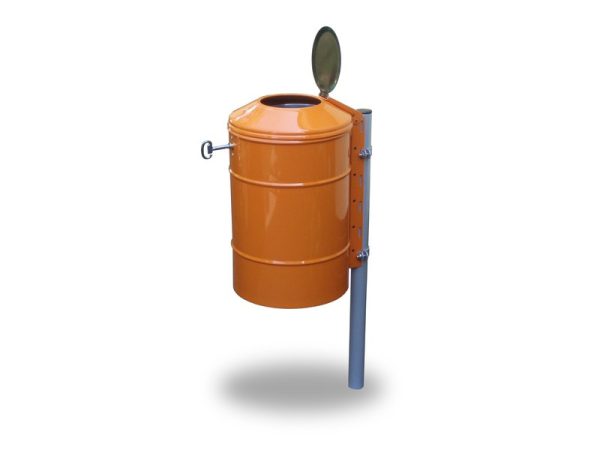Hundekot-Abfallbehälter SABA MAX - Stahlfarbe:  RAL 6018