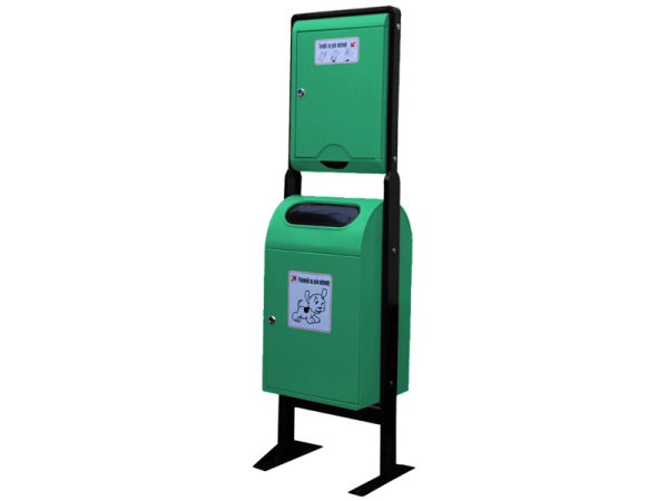 Hundekot-Abfallbehälter WEGA - Stahlfarbe: RAL 1023