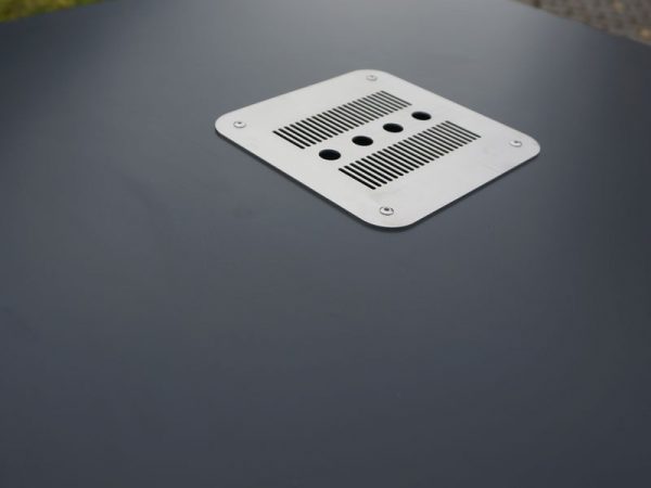 KS OLIMP VIII 4x80l; mit Deckel;  Aufschriften – Laserschnitt - Material: rostträger Stahl