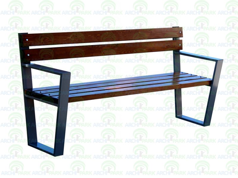 Parkbank aus Stahl und Holz 58 - Länge: 150cm