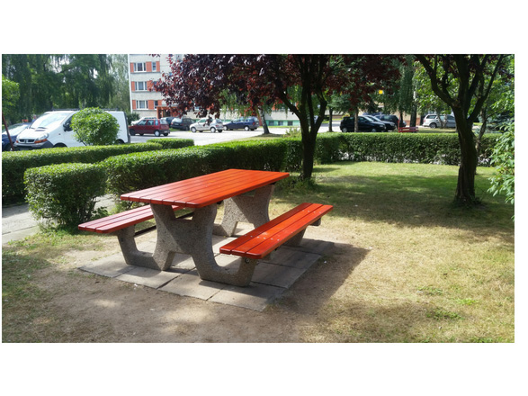 Picknickset aus Beton / Tisch mit bänke / modell 504 - Befestigungsart: freistehend