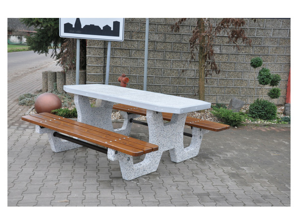 Picknickset aus Beton / Tisch mit bänke / modell 504B - Befestigungsart:  zum aufschrauben