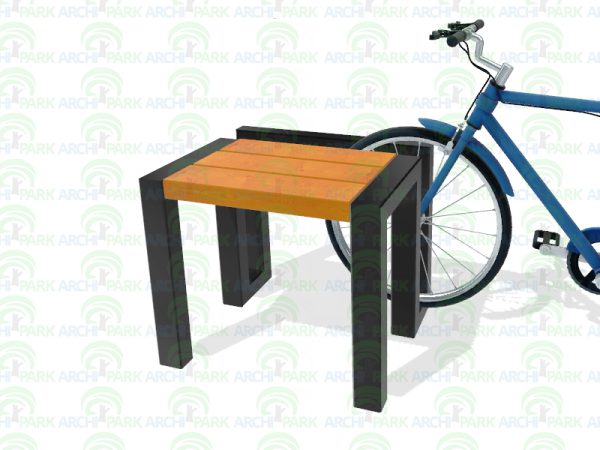 Sitz mit Fahrradständer 33 - Material: verzinkter Stahl mit Pulverbeschichtung in RAL