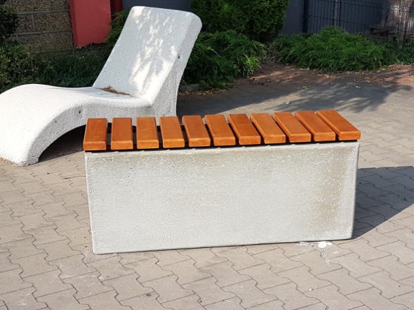 Sitzbank aus Beton und Holz 451 - gesamtbreite: 41cm
