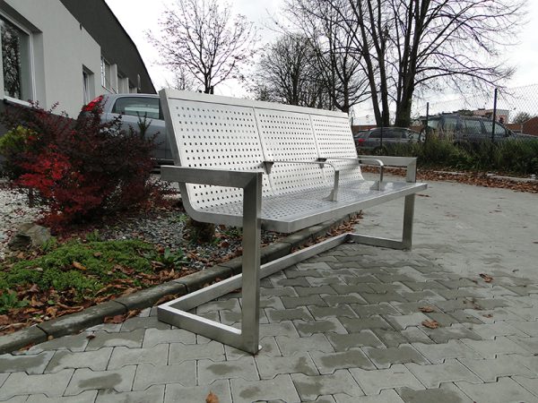 Sitzbank aus Edelstahl 3 Sitzplätze INOX KR08 - sitzhohe: 45cm