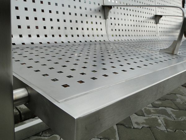 Sitzbank aus Edelstahl 3 Sitzplätze INOX KR08 - tiefe: 70cm