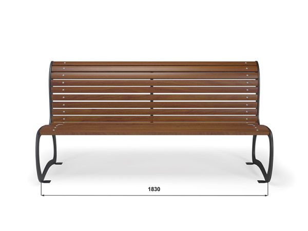 Sitzbank aus Holz 22 - Stahlfarbe:  RAL 7021