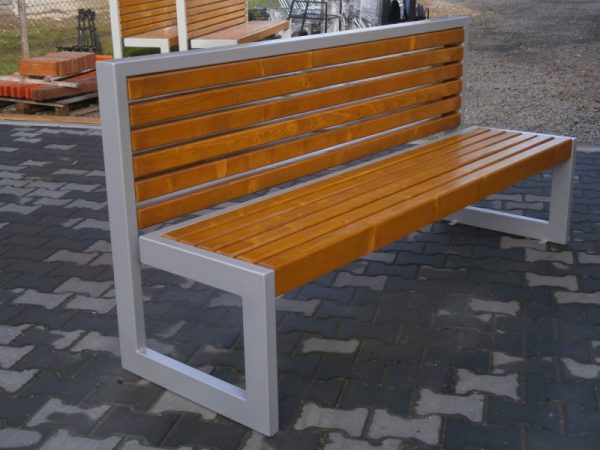 Sitzbank aus Profil und Holz 48 - sitztiefe: 53cm
