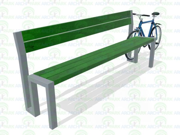Sitzbank mit Rückenlehne mit Fahrradständer 31 - gesamthohe: 80m