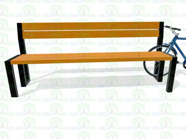 Sitzbank mit Rückenlehne mit Fahrradständer 31 - sitztiefe: 38cm